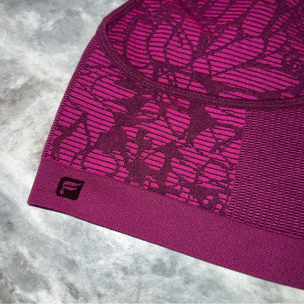 Fabletics Samana Seamless Sports bra purple & black size large - Picture 5 of 6